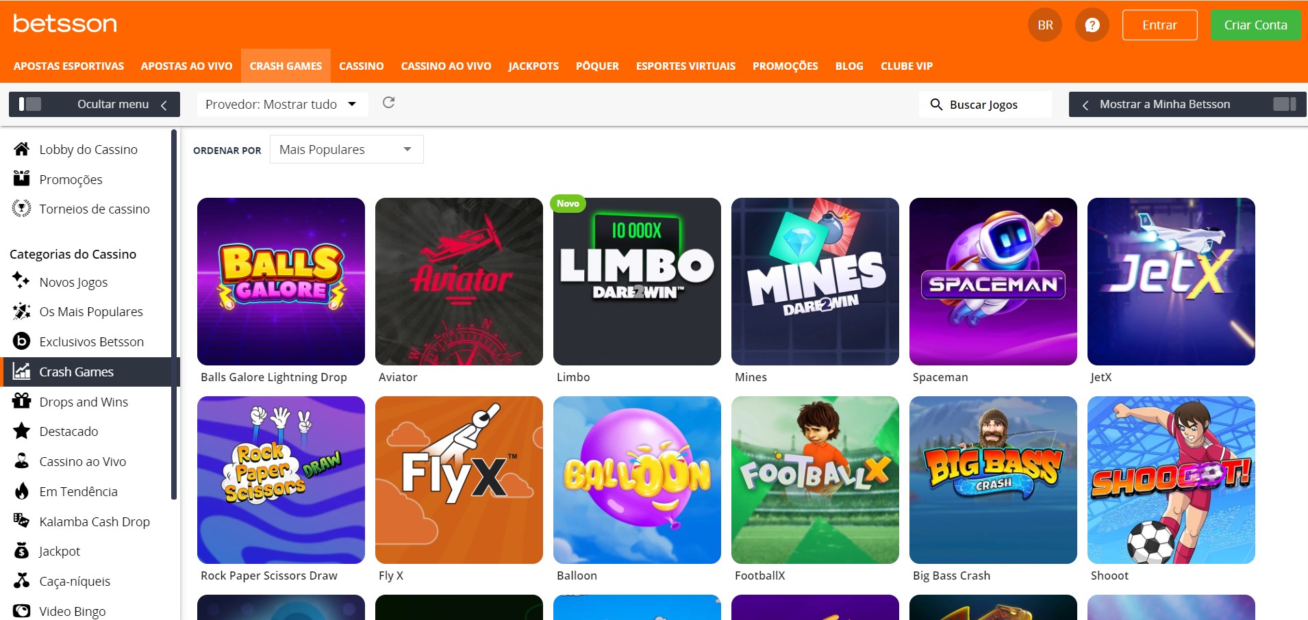 Jogos Crash do Betsson